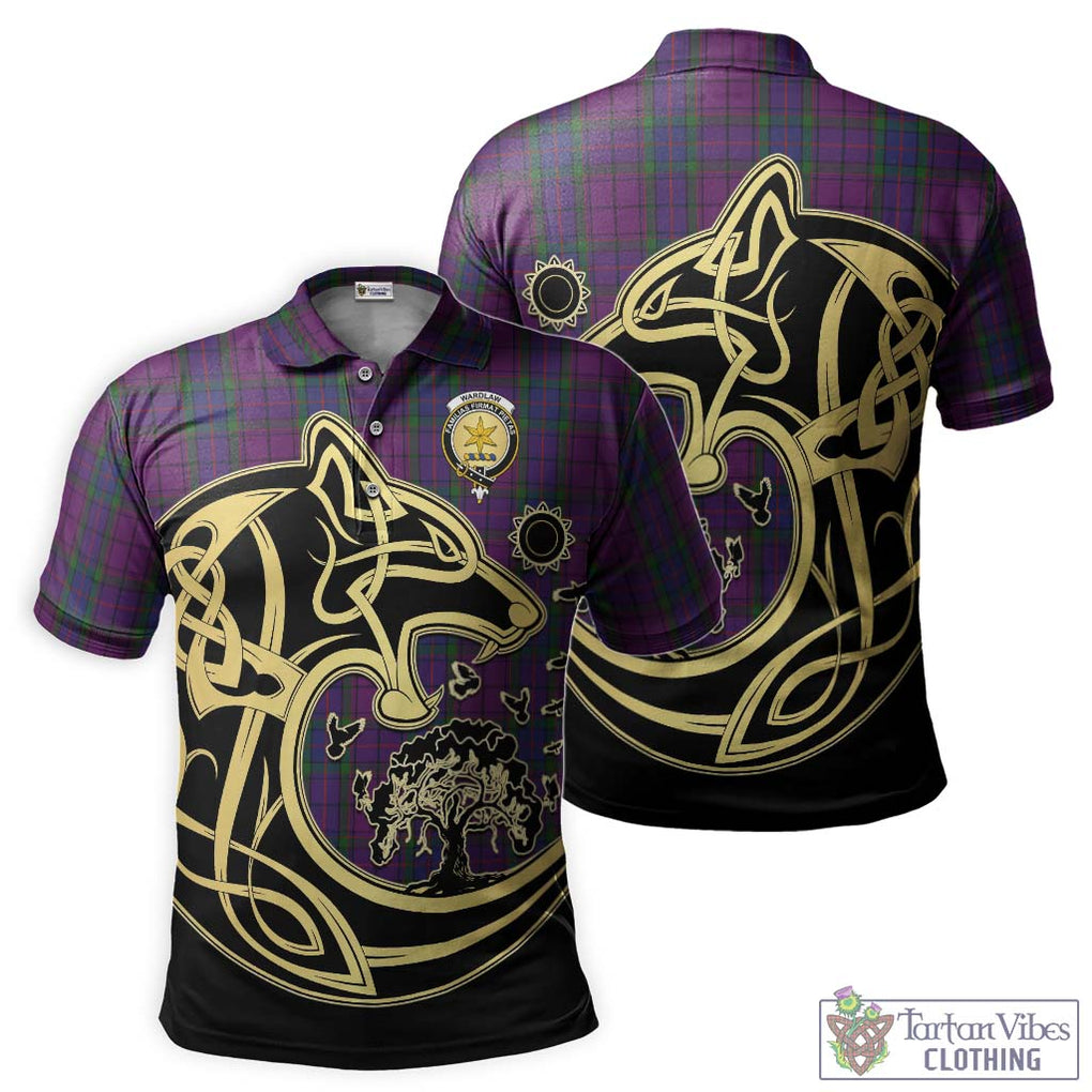 Wardlaw Tartan Polo Shirt with Family Crest Celtic Wolf Style Kid - Tartanvibesclothing Shop