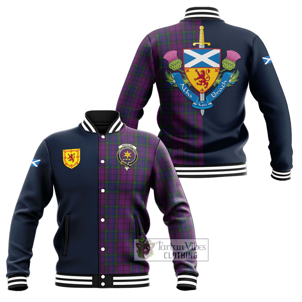 Tartan Vibes Clothing Wardlaw Tartan Baseball Jacket with Scottish Lion Royal Arm Half Style