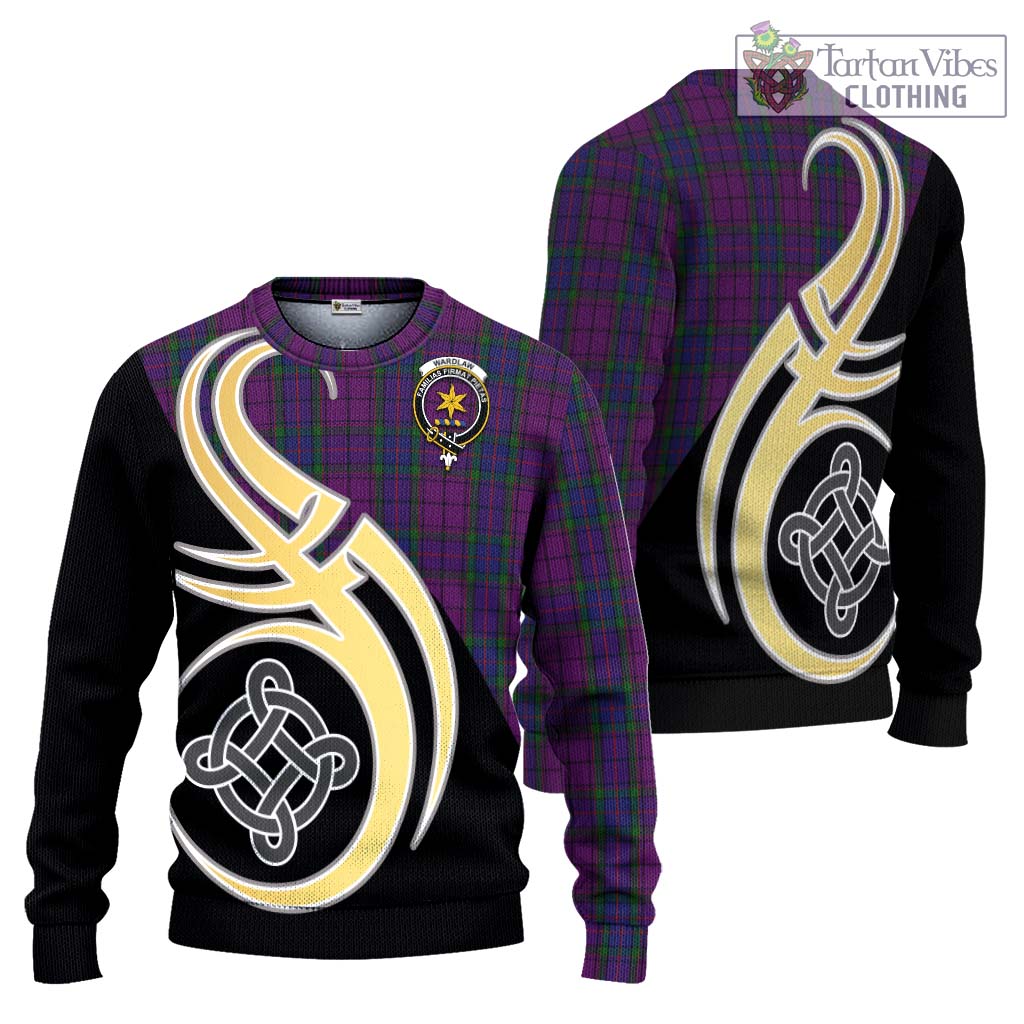 Wardlaw Tartan Knitted Sweater with Family Crest and Celtic Symbol Style Unisex - Tartan Vibes Clothing