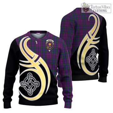 Wardlaw Tartan Ugly Sweater with Family Crest and Celtic Symbol Style