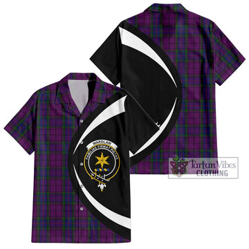 Wardlaw Tartan Short Sleeve Button Up with Family Crest Circle Style