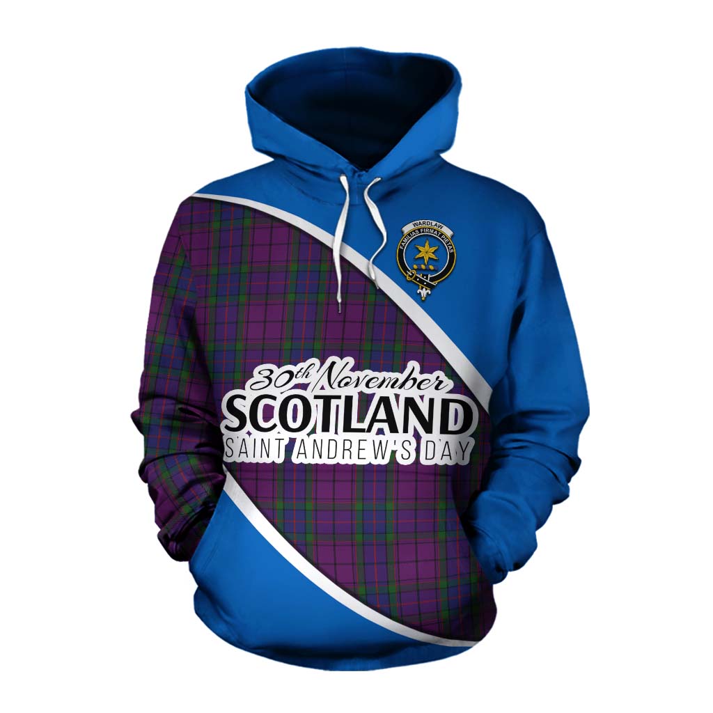 Tartan Vibes Clothing Wardlaw Family Crest Tartan Cotton Hoodie Celebrate Saint Andrew's Day in Style