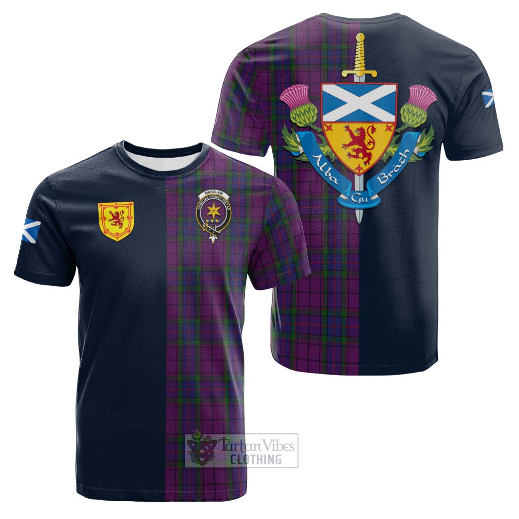 Tartan Vibes Clothing Wardlaw Tartan Cotton T-shirt with Scottish Lion Royal Arm Half Style