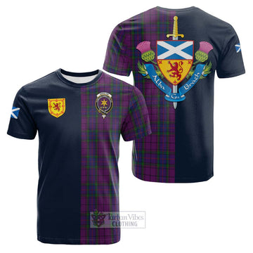 Wardlaw Tartan Cotton T-shirt with Scottish Lion Royal Arm Half Style