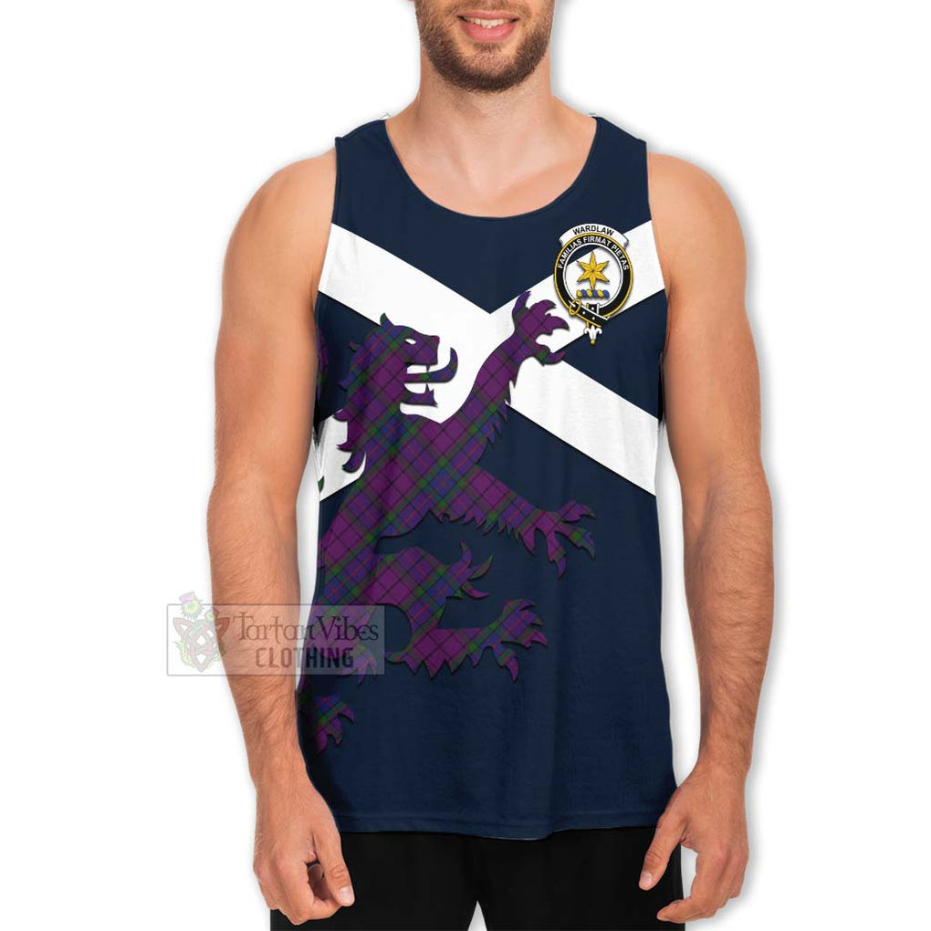 Tartan Vibes Clothing Wardlaw Tartan Lion Rampant Men's Tank Top – Proudly Display Your Heritage with Alba Gu Brath and Clan Name