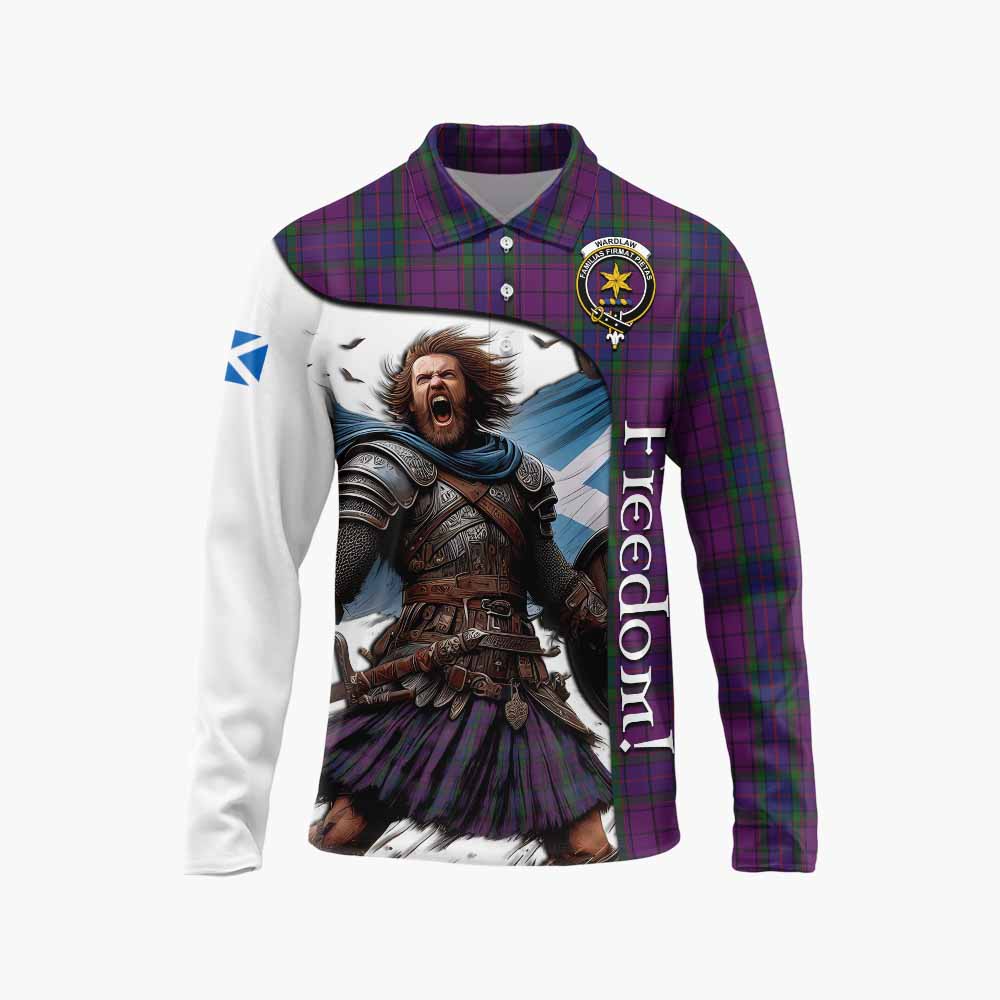 Tartan Vibes Clothing Wardlaw Crest Tartan Long Sleeve Polo Shirt Inspired by the Freedom of Scottish Warrior