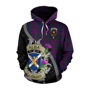Wardlaw Tartan Family Crest Cotton Hoodie Lion Rampant Royal Thistle Shield Celtic Inspired Pullover Hoodie XS - Tartan Vibes Clothing