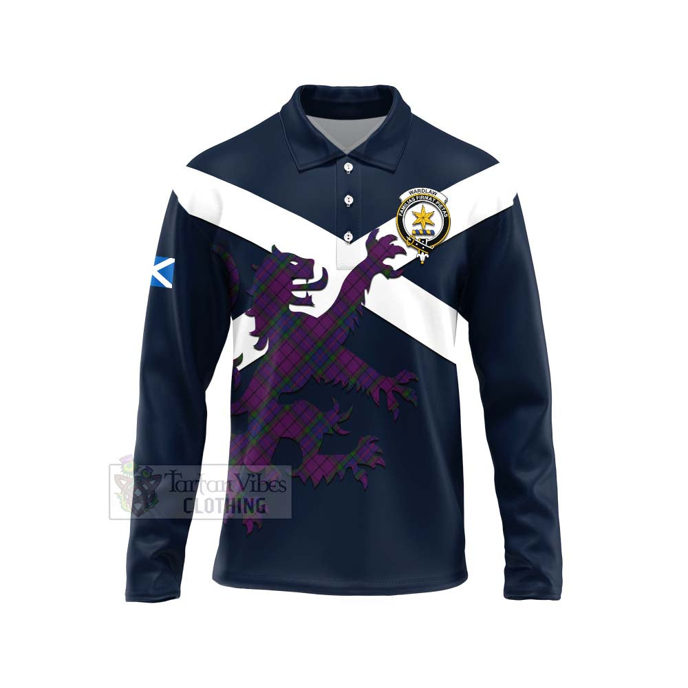 Tartan Vibes Clothing Wardlaw Tartan Lion Rampant Long Sleeve Polo Shirt – Proudly Display Your Heritage with Alba Gu Brath and Clan Name