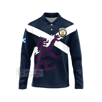 Wardlaw Tartan Lion Rampant Long Sleeve Polo Shirt  Proudly Display Your Heritage with Alba Gu Brath and Clan Name