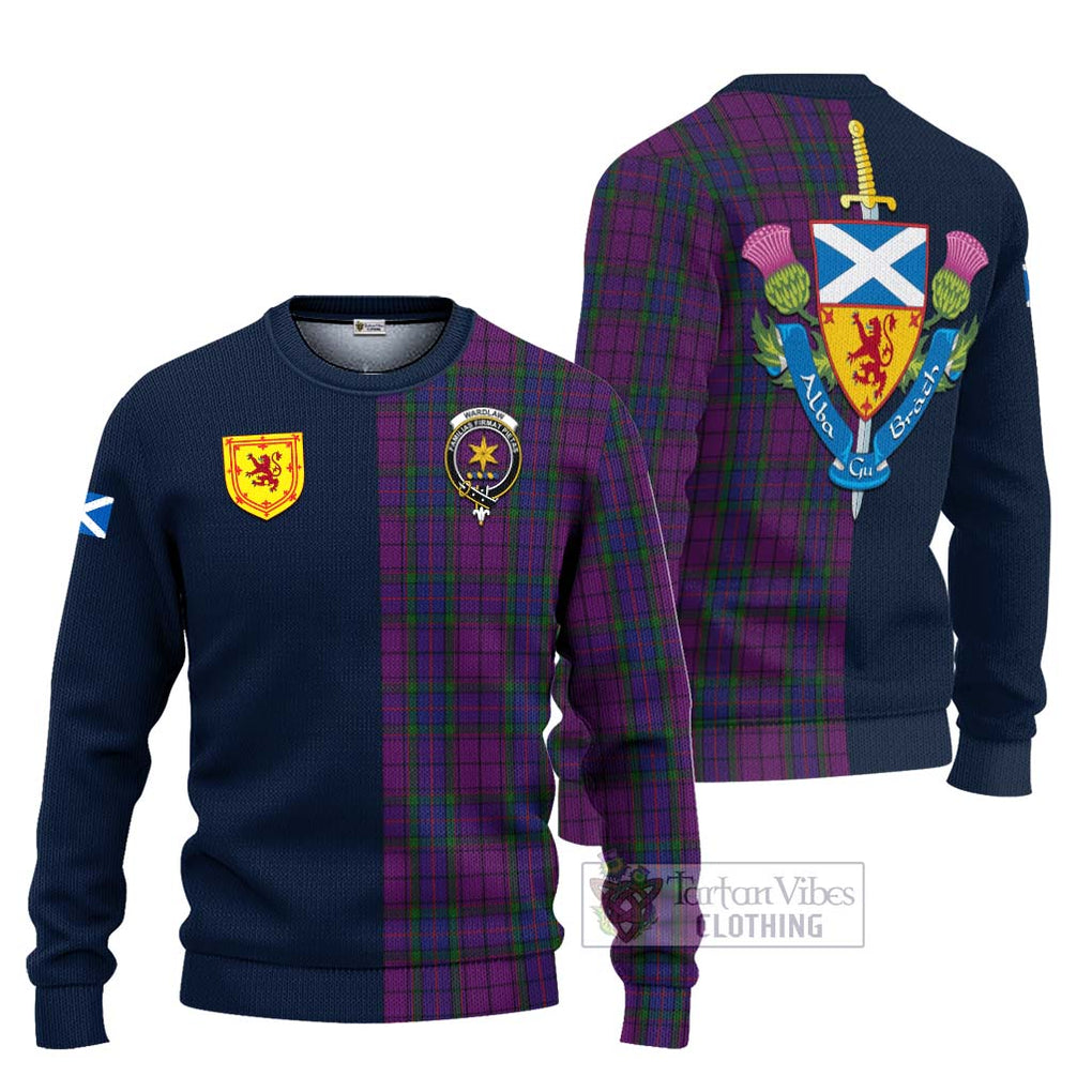 Tartan Vibes Clothing Wardlaw Tartan Knitted Sweater with Scottish Lion Royal Arm Half Style