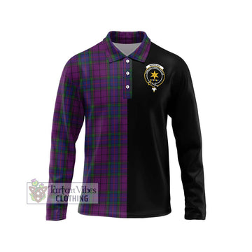 Wardlaw Tartan Long Sleeve Polo Shirt with Family Crest and Half Of Me Style