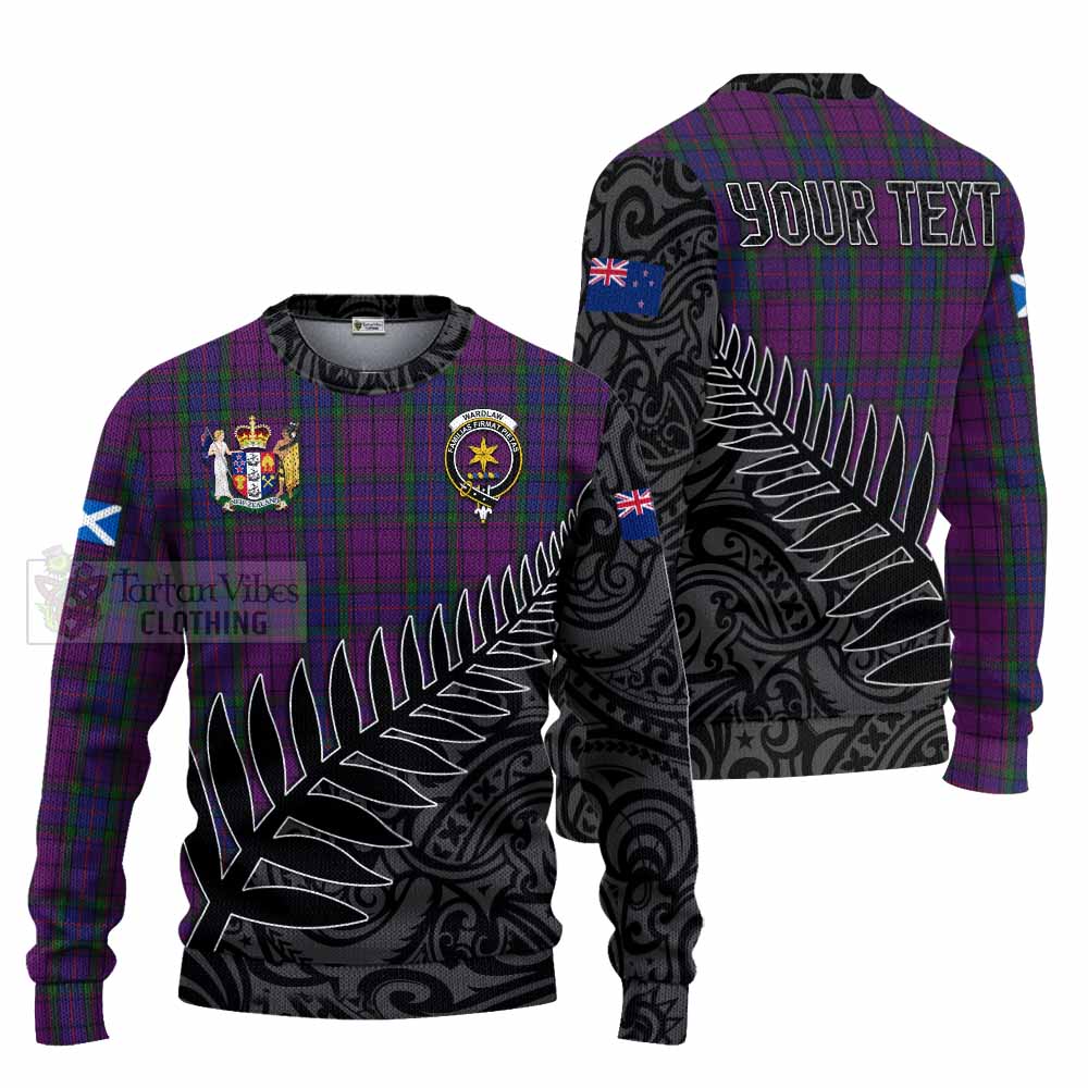 Tartan Vibes Clothing Wardlaw Crest Tartan Knitted Sweater with New Zealand Silver Fern Half Style