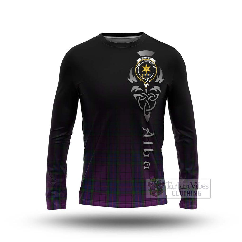 Tartan Vibes Clothing Wardlaw Tartan Long Sleeve T-Shirt Featuring Alba Gu Brath Family Crest Celtic Inspired