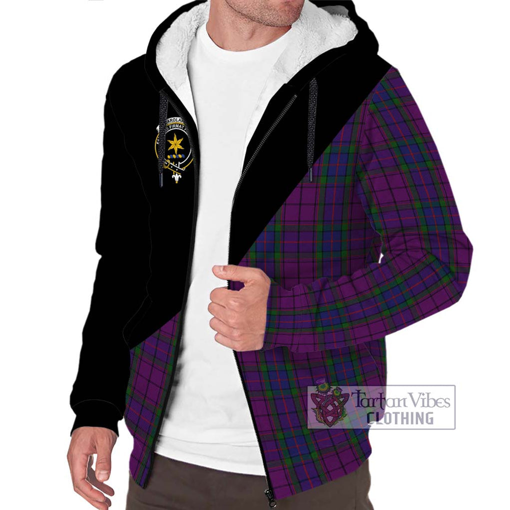 Wardlaw Tartan Sherpa Hoodie with Family Crest and Military Logo Style Unisex S - Tartanvibesclothing Shop