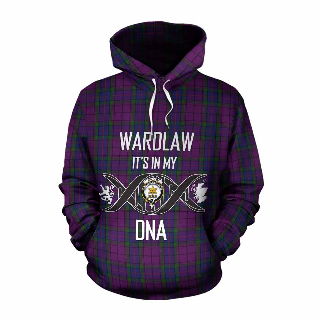 Tartan Vibes Clothing Wardlaw Tartan Cotton Hoodie with Family Crest DNA In Me Style