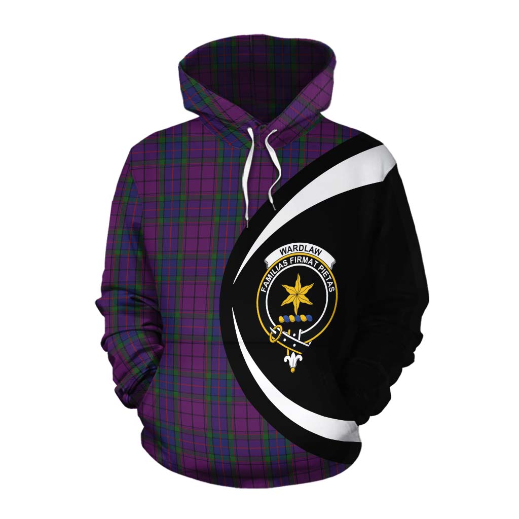 Tartan Vibes Clothing Wardlaw Tartan Cotton Hoodie with Family Crest Circle Style