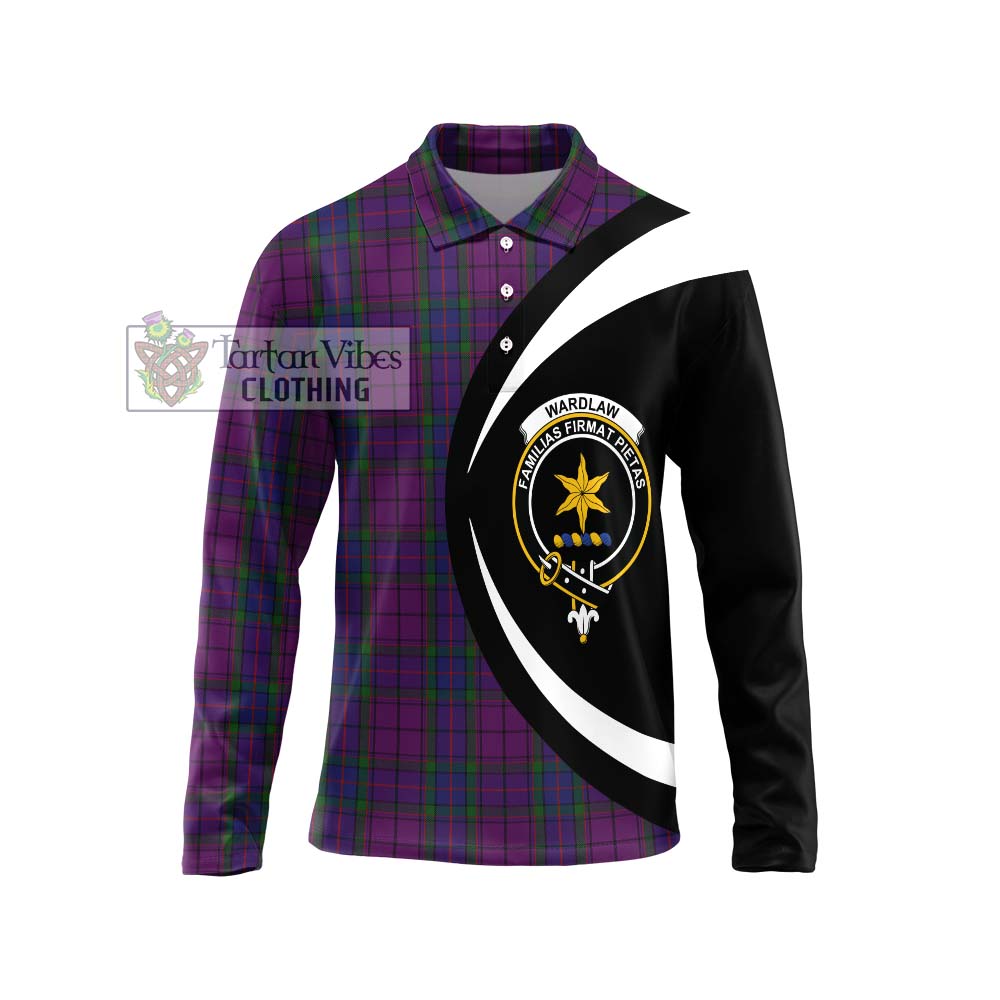 Wardlaw Tartan Long Sleeve Polo Shirt with Family Crest Circle Style Unisex - Tartan Vibes Clothing