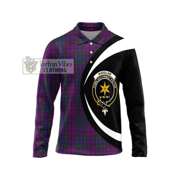 Wardlaw Tartan Long Sleeve Polo Shirt with Family Crest Circle Style