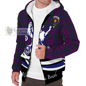 Wardlaw Tartan Sherpa Hoodie with Alba Gu Brath Regal Lion Emblem