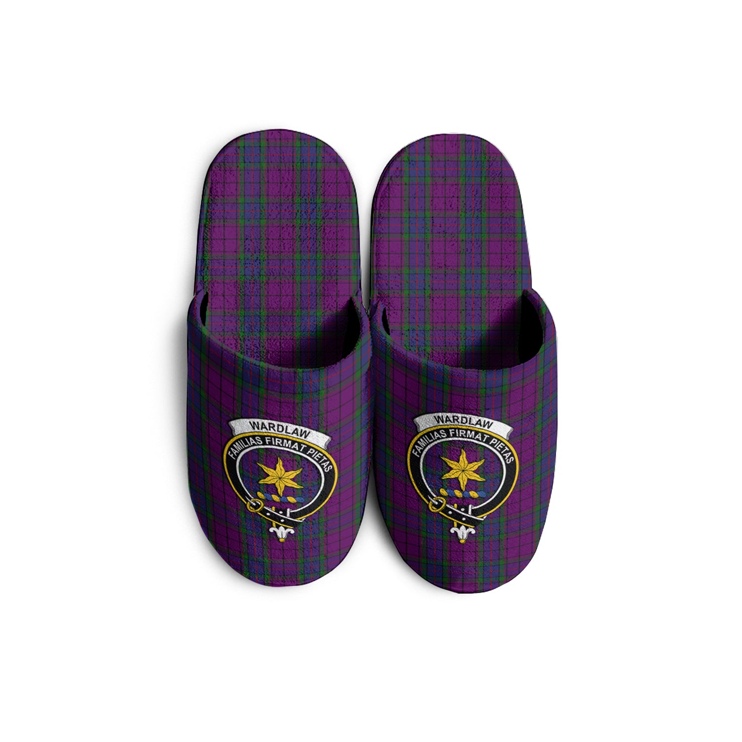 Wardlaw Tartan Home Slippers with Family Crest KIDS - Tartan Vibes Clothing