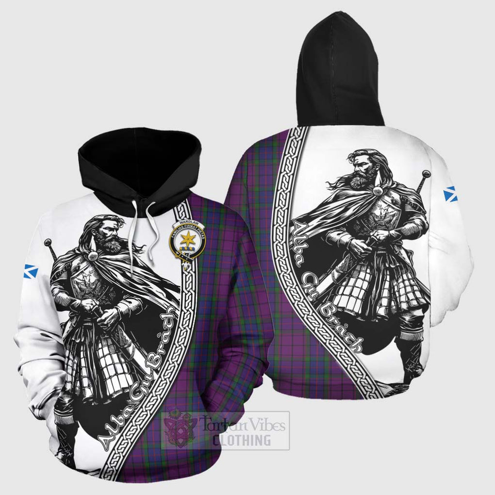 Tartan Vibes Clothing Wardlaw Tartan Clan Crest Hoodie with Highlander Warrior Celtic Style