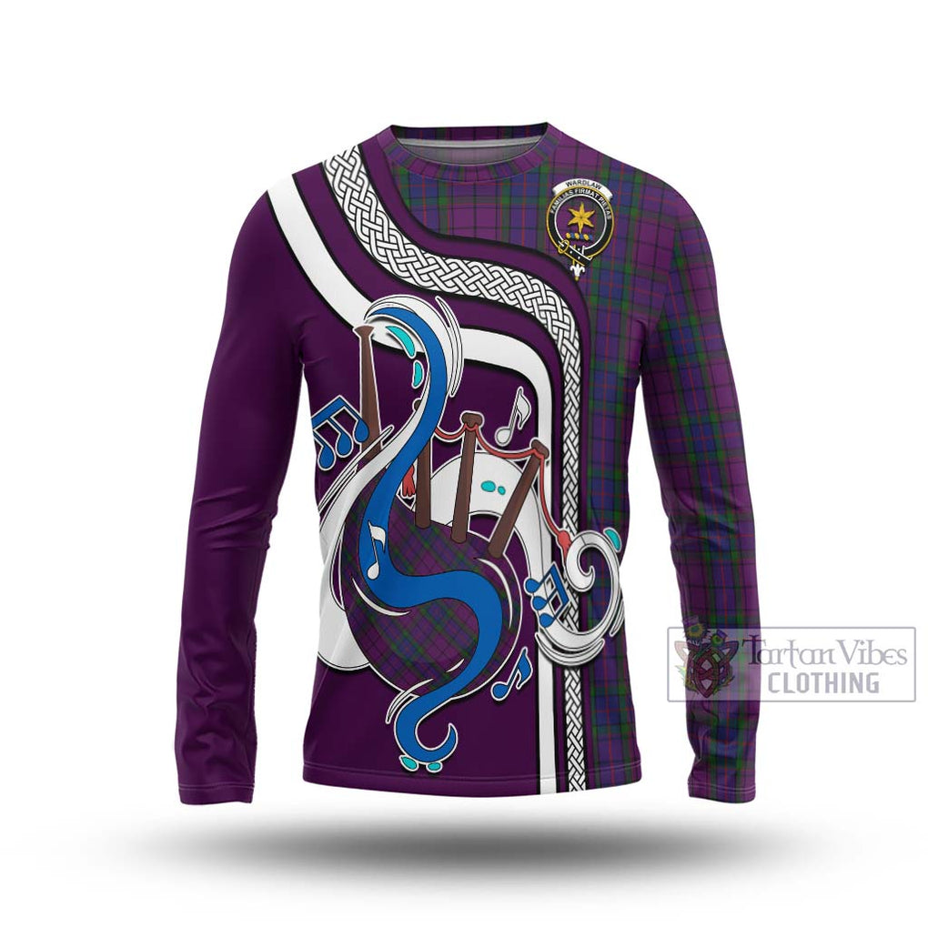 Tartan Vibes Clothing Wardlaw Tartan Long Sleeve T-Shirt with Epic Bagpipe Style