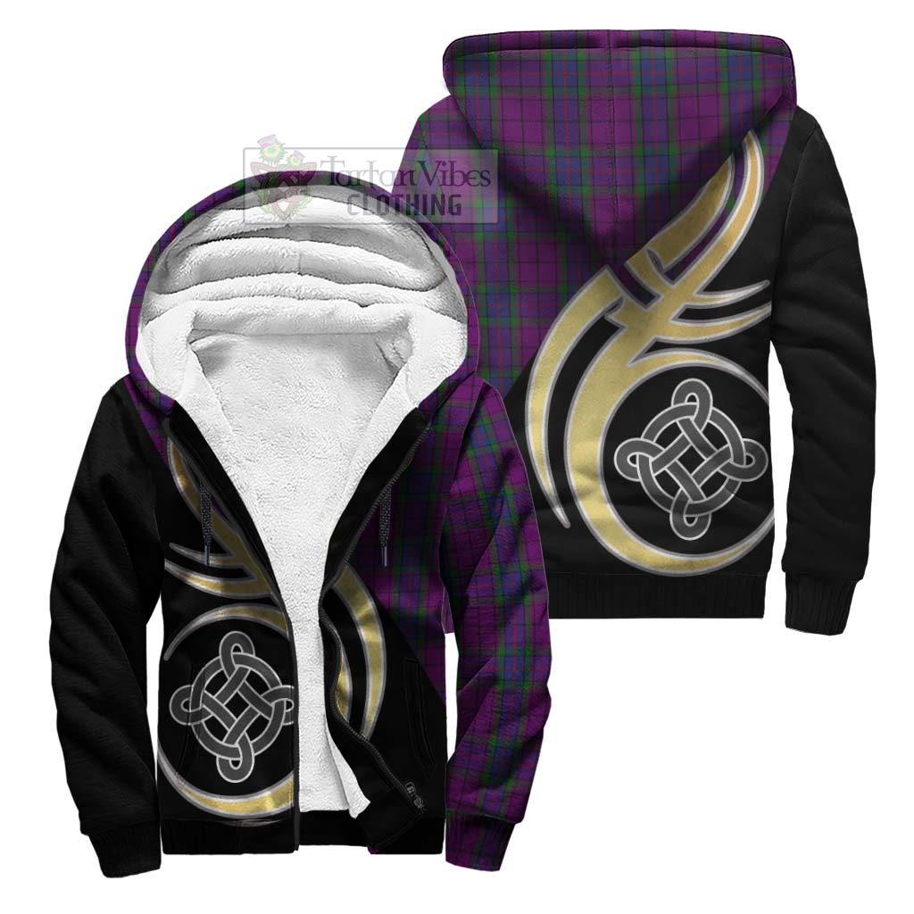 Wardlaw Tartan Sherpa Hoodie with Family Crest and Celtic Symbol Style Unisex S - Tartan Vibes Clothing