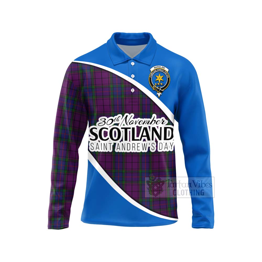 Tartan Vibes Clothing Wardlaw Family Crest Tartan Long Sleeve Polo Shirt Celebrate Saint Andrew's Day in Style