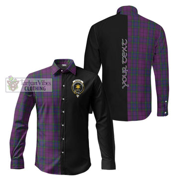 Wardlaw Tartan Long Sleeve Button Shirt with Family Crest and Half Of Me Style