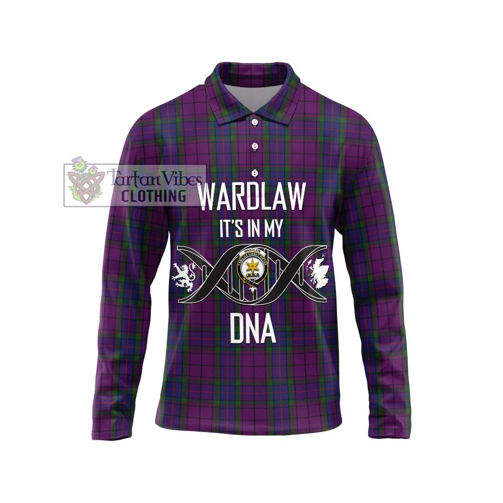 Wardlaw Tartan Long Sleeve Polo Shirt with Family Crest DNA In Me Style Unisex - Tartanvibesclothing Shop