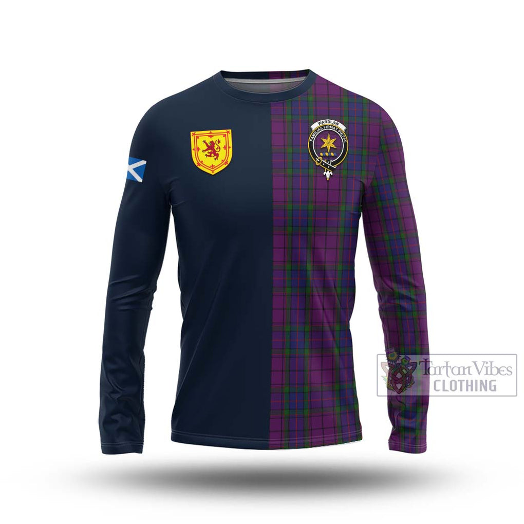 Tartan Vibes Clothing Wardlaw Tartan Long Sleeve T-Shirt with Scottish Lion Royal Arm Half Style