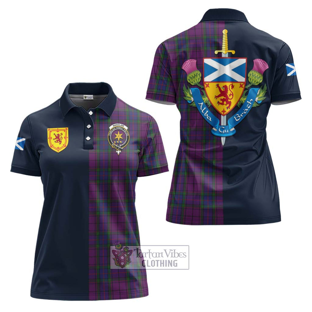 Tartan Vibes Clothing Wardlaw Tartan Women's Polo Shirt with Scottish Lion Royal Arm Half Style