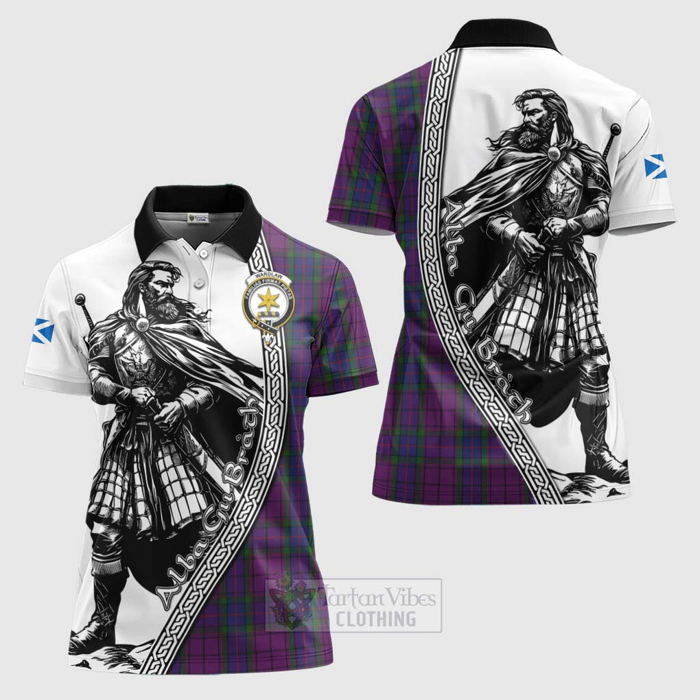 Tartan Vibes Clothing Wardlaw Tartan Clan Crest Women's Polo Shirt with Highlander Warrior Celtic Style