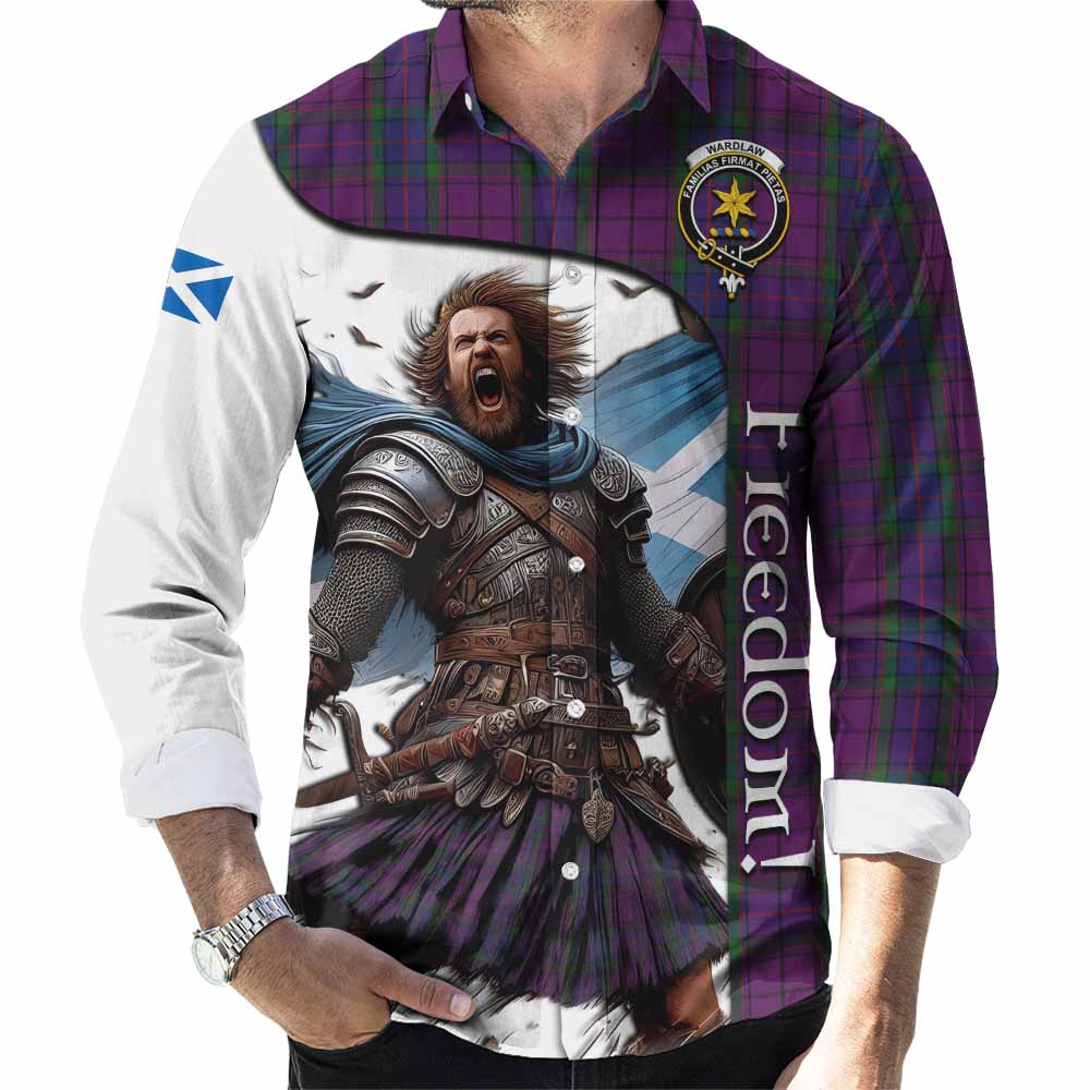 Tartan Vibes Clothing Wardlaw Crest Tartan Long Sleeve Button Shirt Inspired by the Freedom of Scottish Warrior