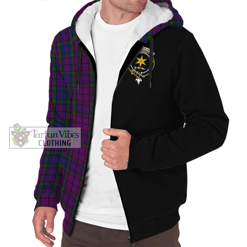 Wardlaw Tartan Sherpa Hoodie with Family Crest and Half Of Me Style Unisex S - Tartanvibesclothing Shop