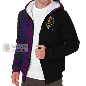 Wardlaw Tartan Sherpa Hoodie with Family Crest and Half Of Me Style