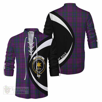 Wardlaw Tartan Ghillie Kilt Shirt with Family Crest Circle Style