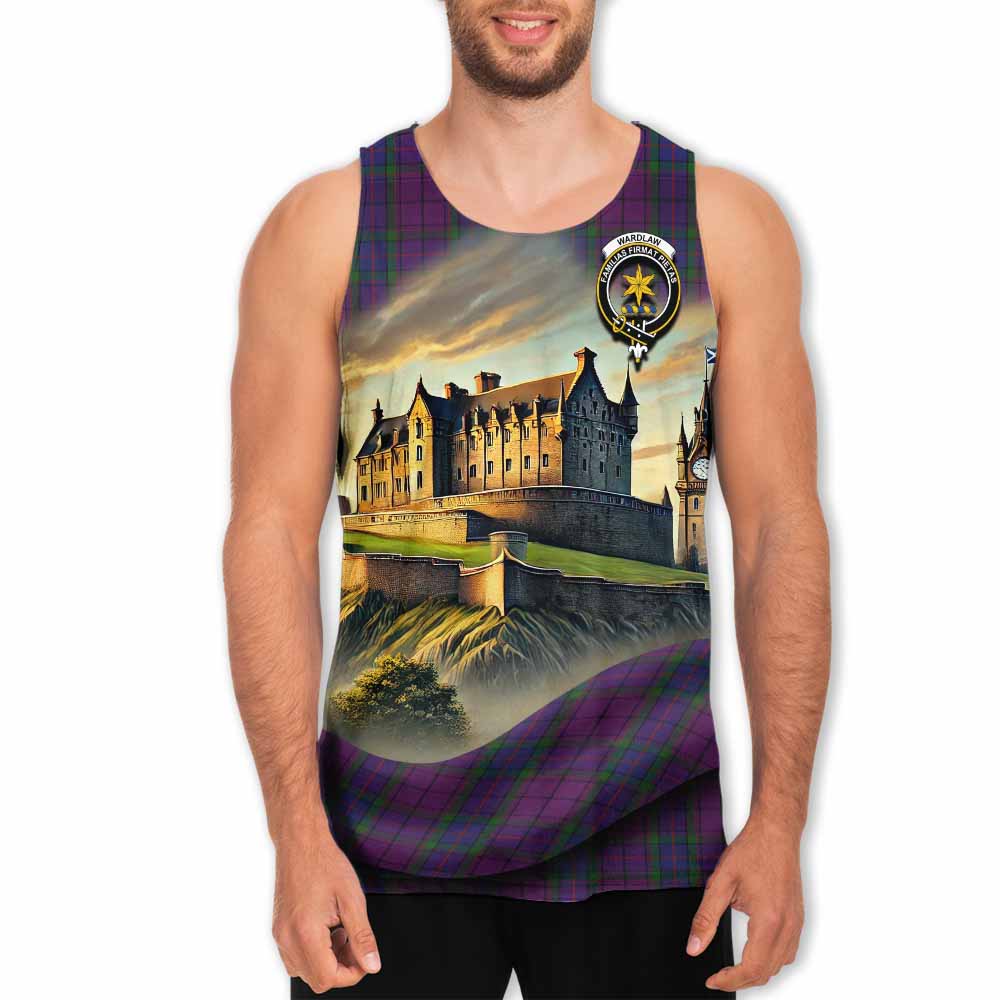 Wardlaw Tartan Family Crest Men's Tank Top with Scottish Ancient Castle Style Men - Tartan Vibes Clothing