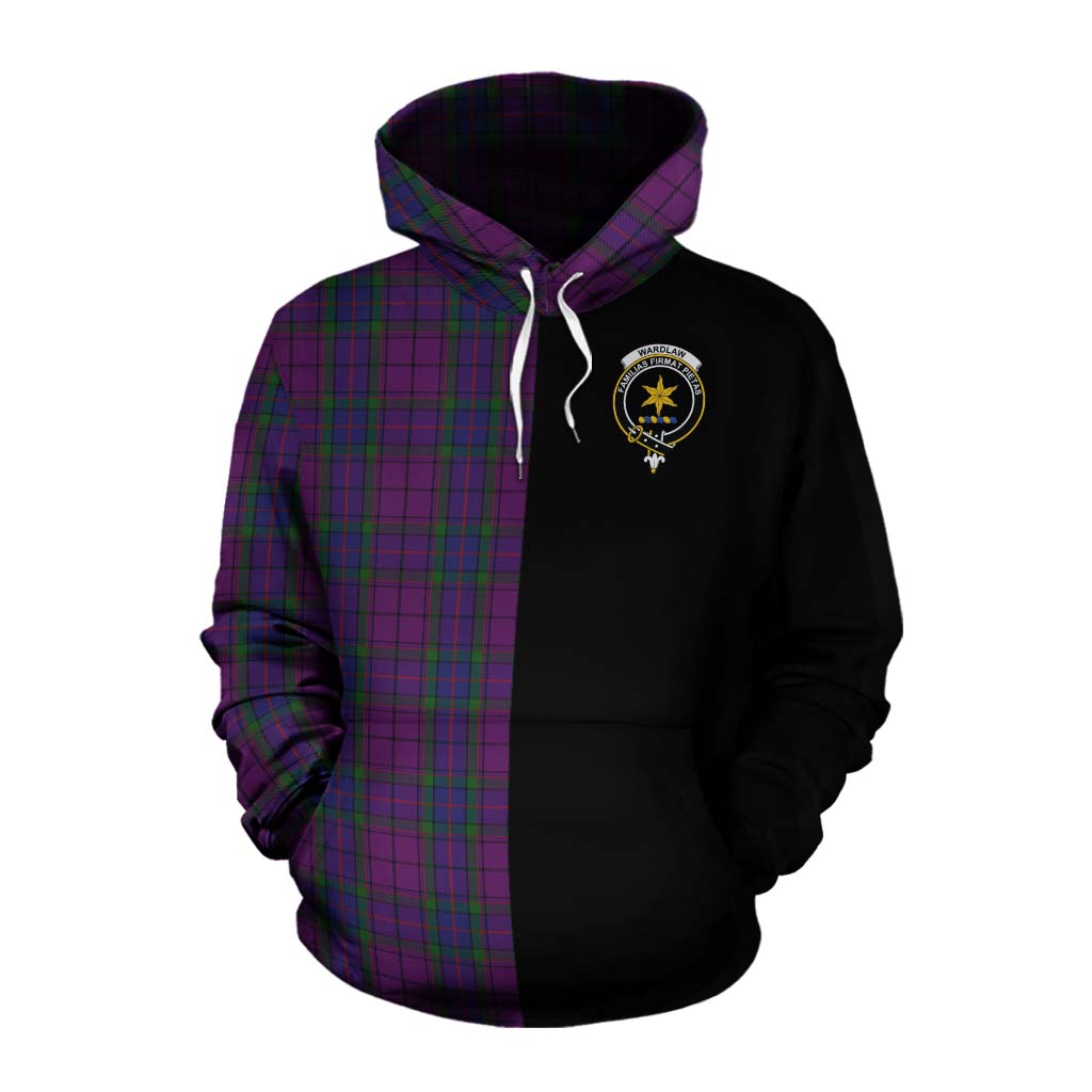 Tartan Vibes Clothing Wardlaw Tartan Cotton Hoodie with Family Crest and Half Of Me Style