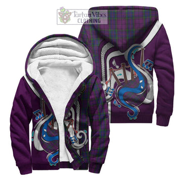 Wardlaw Tartan Sherpa Hoodie with Epic Bagpipe Style