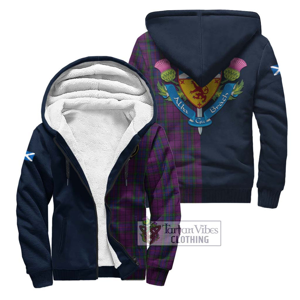 Tartan Vibes Clothing Wardlaw Tartan Sherpa Hoodie with Scottish Lion Royal Arm Half Style