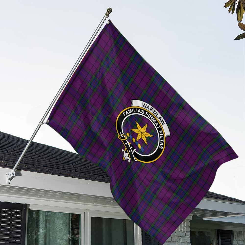 Tartan Vibes Clothing Wardlaw Tartan House Flag with Family Crest