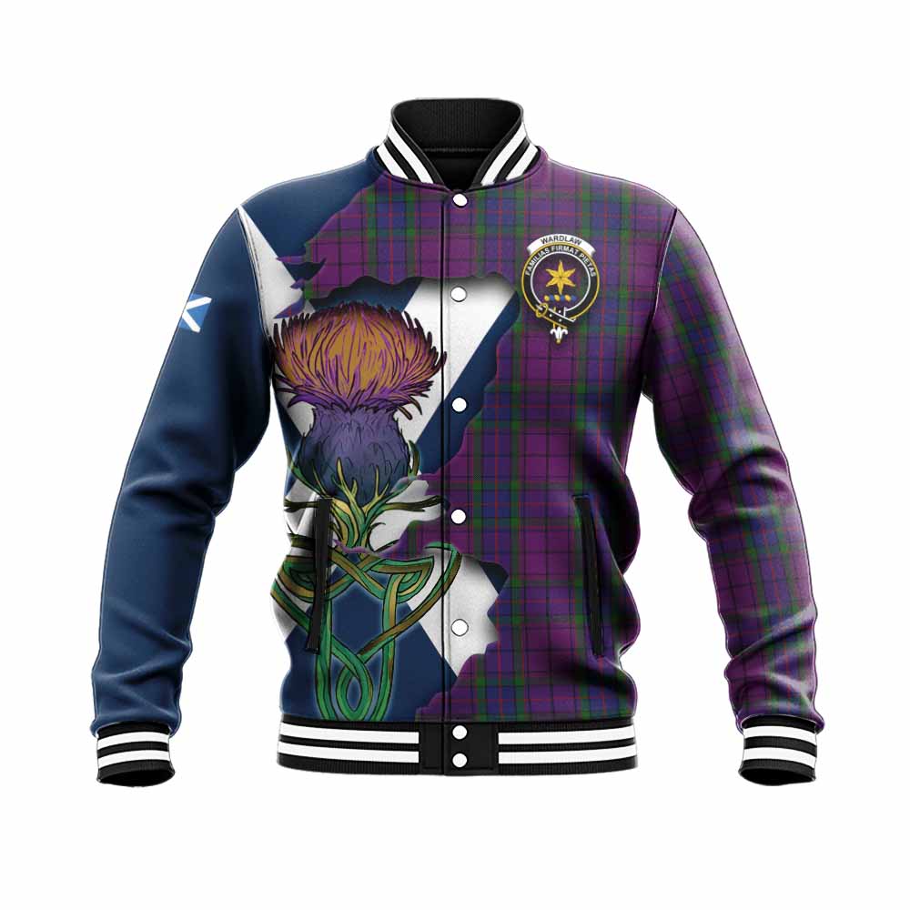 Wardlaw Tartan Family Crest Baseball Jacket Scottish Thistle Celtic Inspired Unisex - Tartan Vibes Clothing
