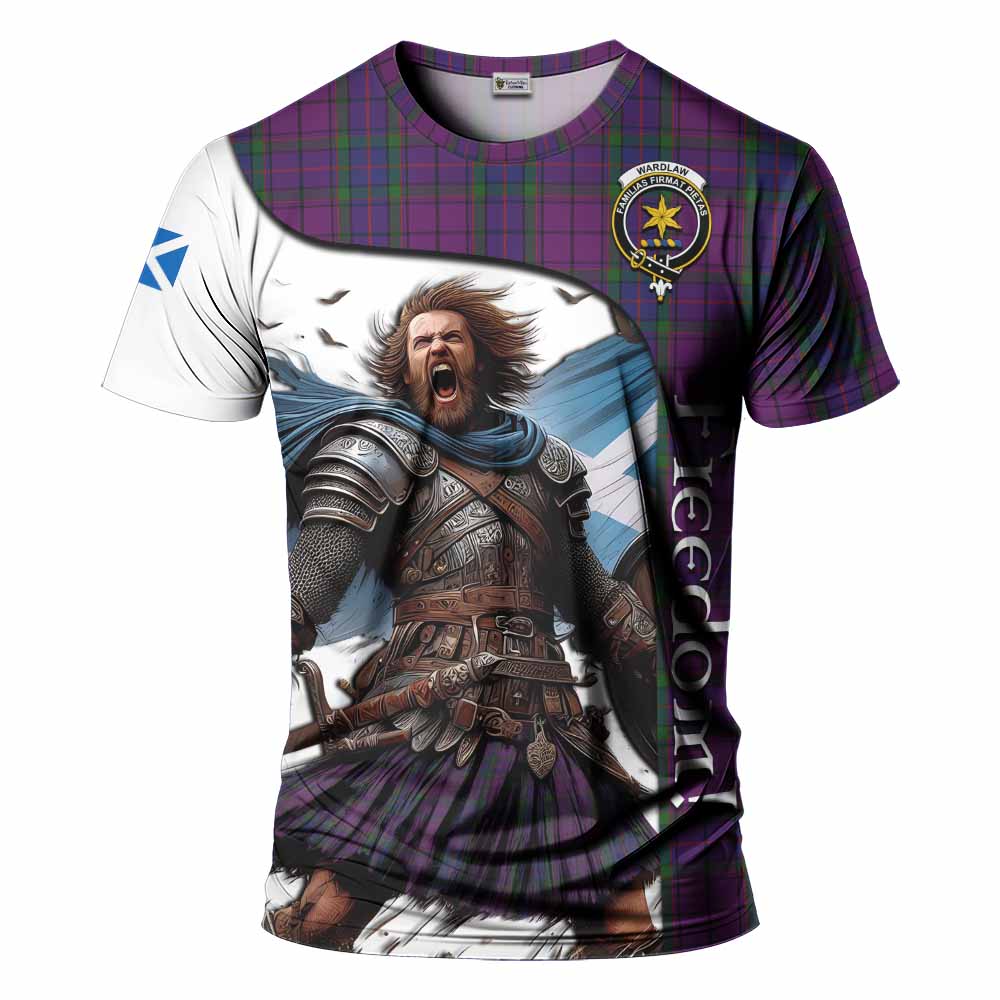 Wardlaw Crest Tartan T-Shirt Inspired by the Freedom of Scottish Warrior