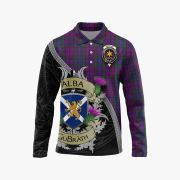 Wardlaw Tartan Family Crest Long Sleeve Polo Shirt Lion Rampant Royal Thistle Shield Celtic Inspired Unisex - Tartan Vibes Clothing