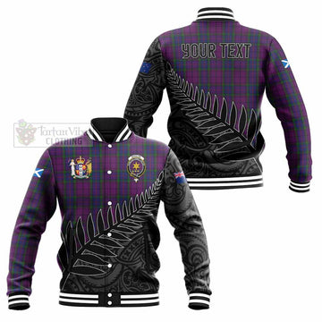 Wardlaw Crest Tartan Baseball Jacket with New Zealand Silver Fern Half Style