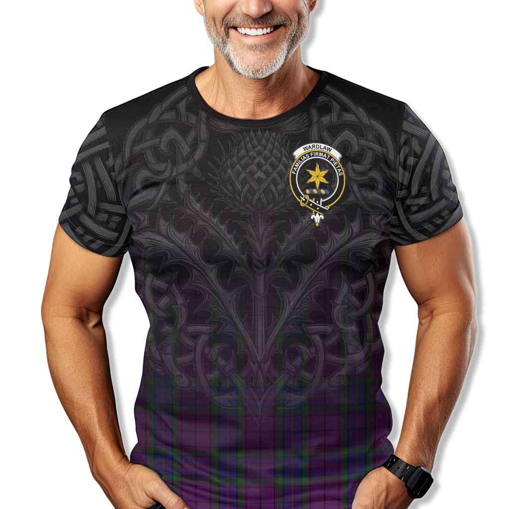 Tartan Vibes Clothing Wardlaw Tartan T-Shirt with Family Crest Celtic Thistle Vibes