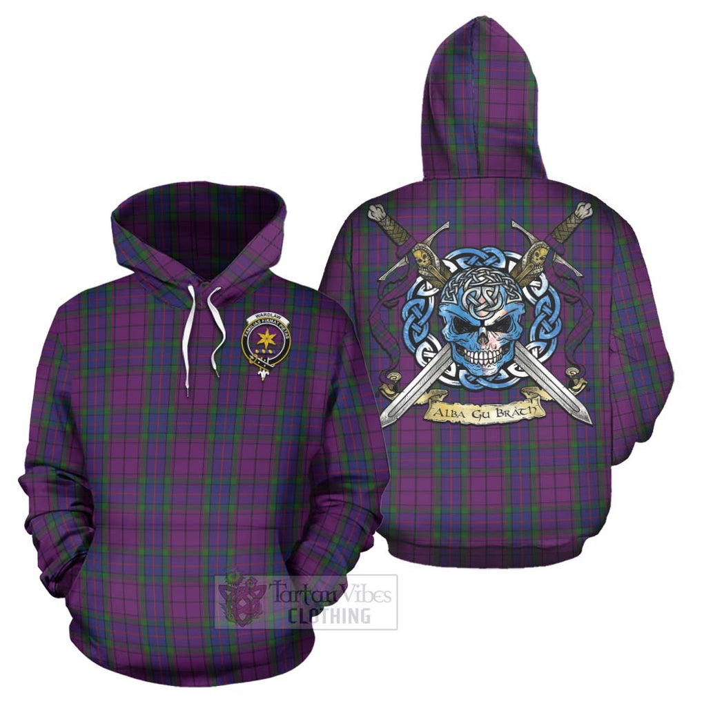 Tartan Vibes Clothing Wardlaw Tartan Hoodie with Family Crest Celtic Skull Style