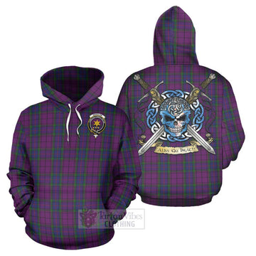 Wardlaw Tartan Hoodie with Family Crest Celtic Skull Style