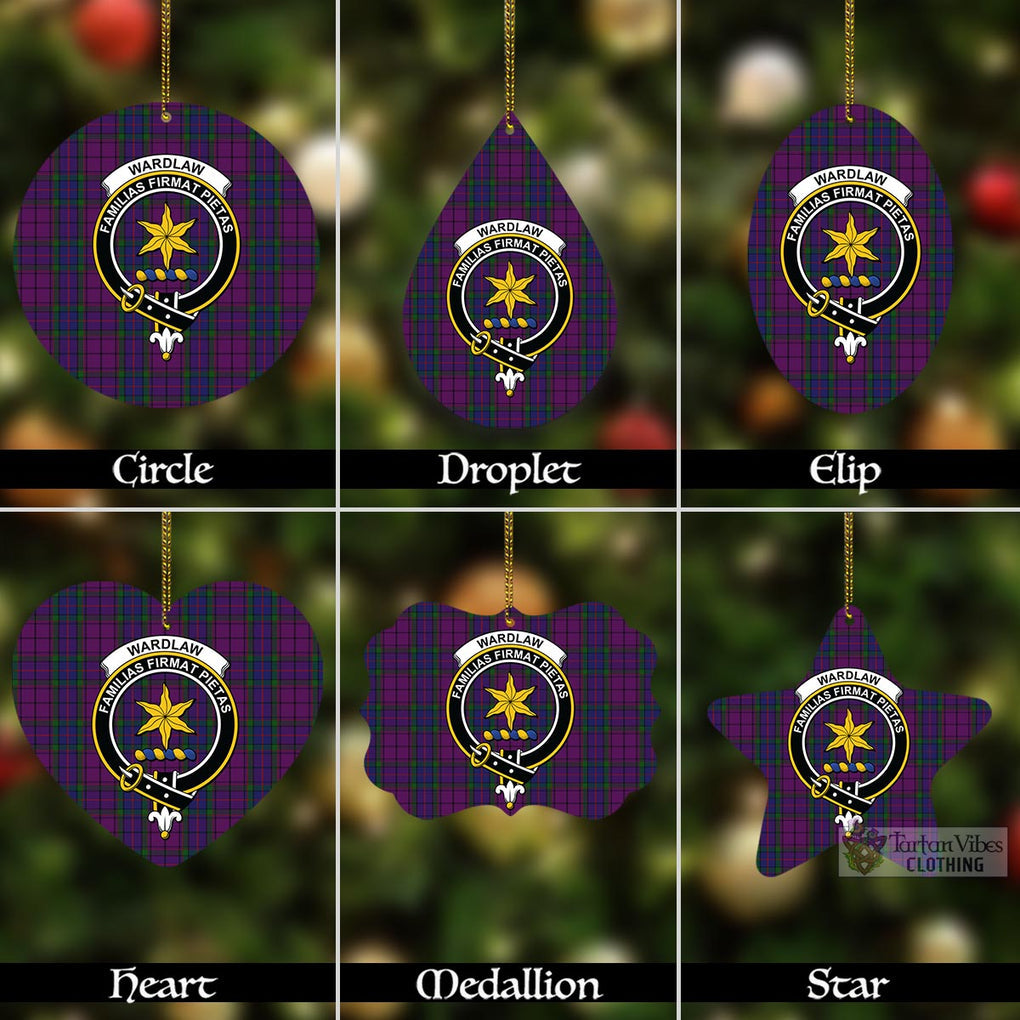 Tartan Vibes Clothing Wardlaw Tartan Christmas Aluminium Ornament with Family Crest